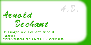 arnold dechant business card